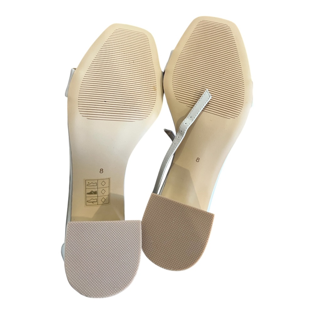 Birdy Grey Natalie Block Heel Sandals Almond Size 8 Vegan Leather New no Box - Picture 8 of 8